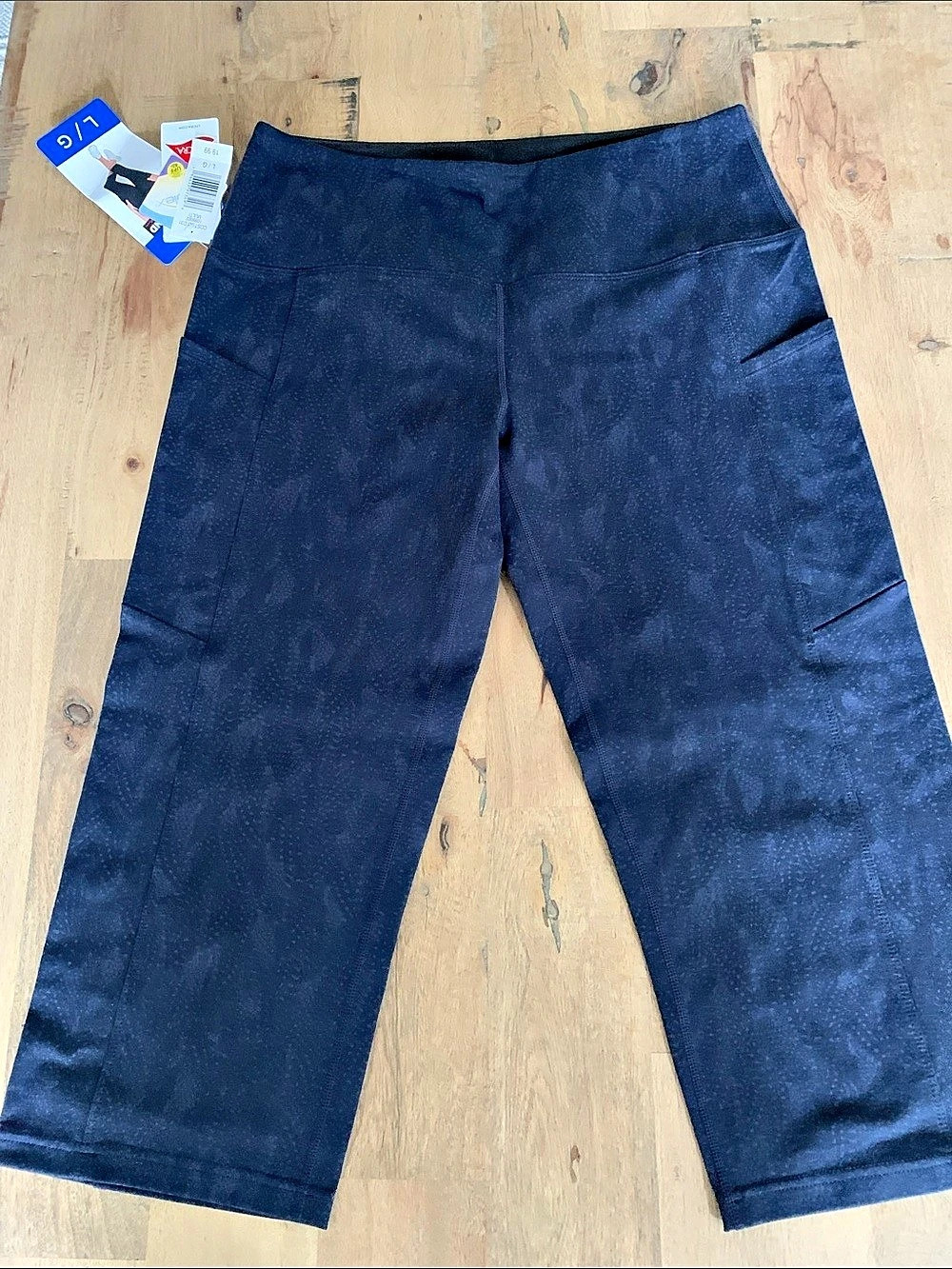 Kirkland Signature Croplex Leggings Women's Abstract Athletic Leggings Blue